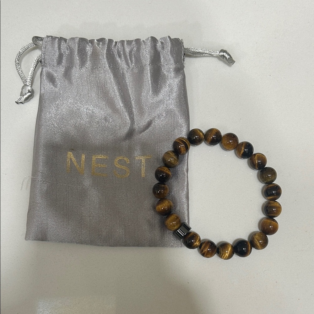 Nest Jewelry Tigers Eye Beaded Stretch Bracelet